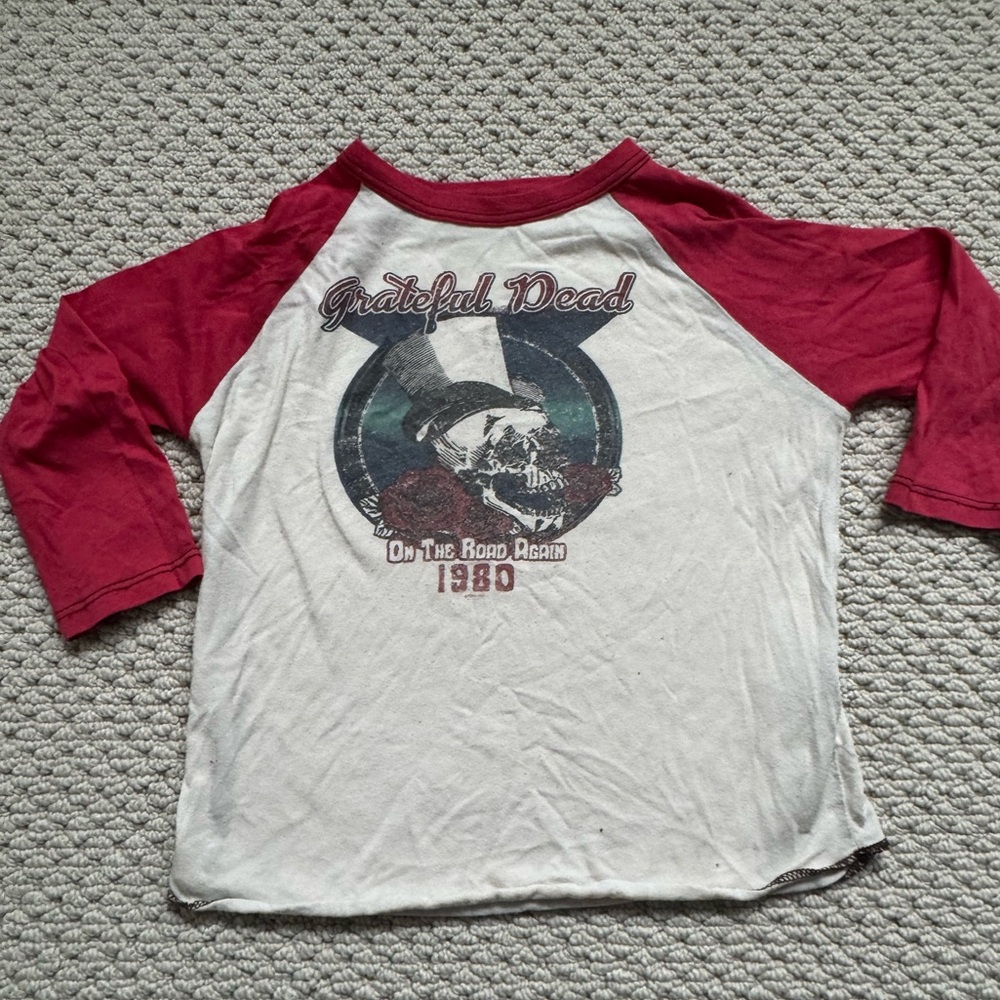Rowdy Sprout Grateful Dead Long Sleeve Tee - Burgundy and White